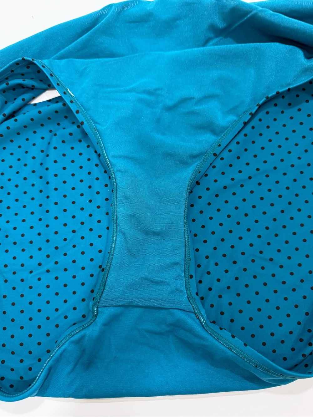 Terra & Sky Teal Black Polka Dot Peplum Two Piece Swimsuit Size 3X Beach Vacay - Picture 6 of 9
